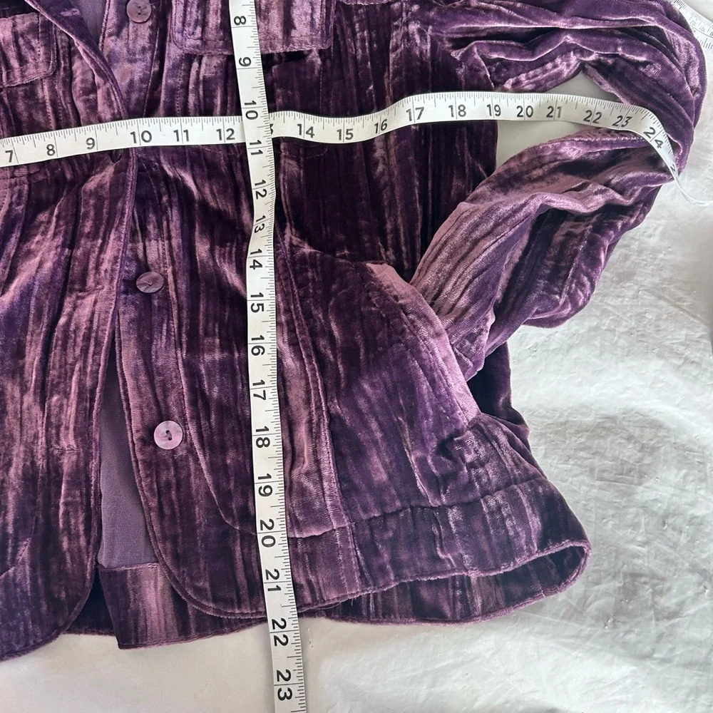 Croft & Barrow Purple Crushed Velvet Jacket Size S Whimsigoth